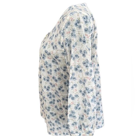 Lauren Jeans Co Ralph Lauren floral top with tiny pleats in front w/ buttons S - Picture 5 of 8